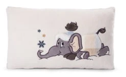 Nici 48578 Kissen Elefant Amadou Im Schneeanzug 43x25cm Plüsch Winter Discovery