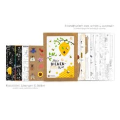Trendhaus 956668 Activity-Heft Lern-, Kratz- & Ausmalspaß MEINE BIENENFREUNDE
