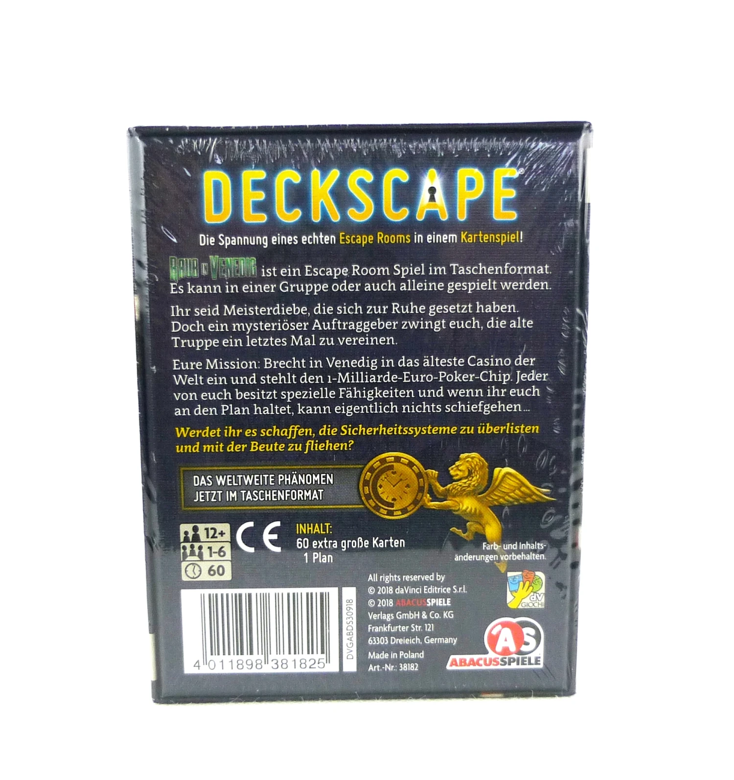 Deckscape - Escape Room Im Taschenformat - Raub In Venedig 4 Deckscape - Escape Room Im Taschenformat - Raub In Venedig – Bild 2