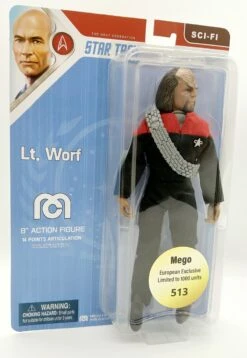 MEGO Star Trek Next Generation Lt. Worf Bewegliche Actionfigur 20cm Limitiert