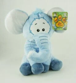 Blauer Elefant Sitzend Mit Comic-Augen Plüsch Kuscheltier Ca 27cm