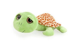 BIMAR Grüne Schildkröte Liegend Mit Glitzeraugen Ca 37cm Plüsch Kuscheltier